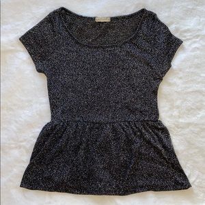 Metallic Peplum Top